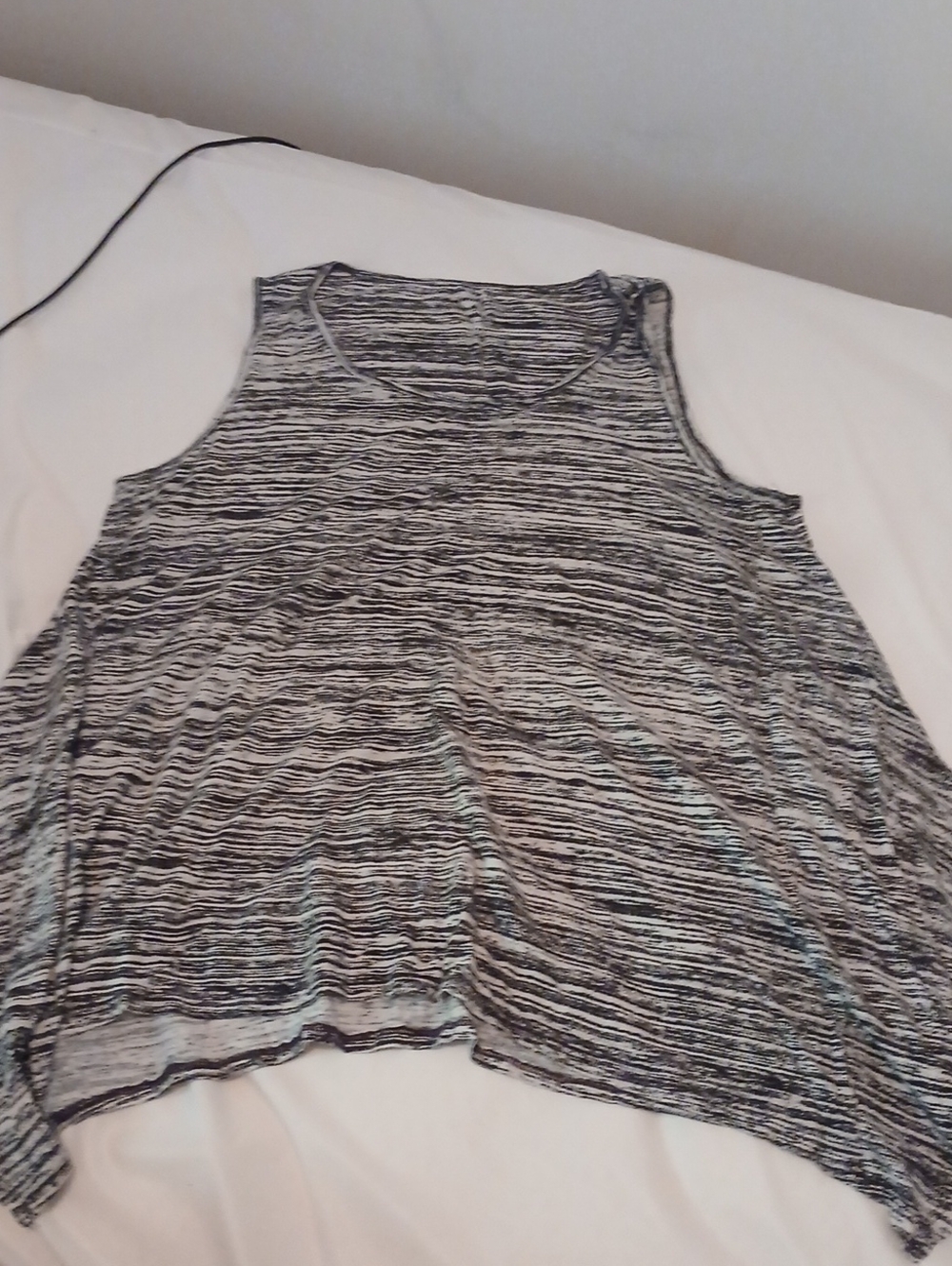 New York & Company Black and White Striped Tank Top